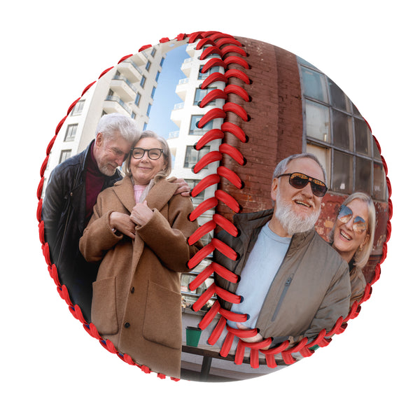 Personalized 2 Grandparents Valentine's Day Photo Baseballs