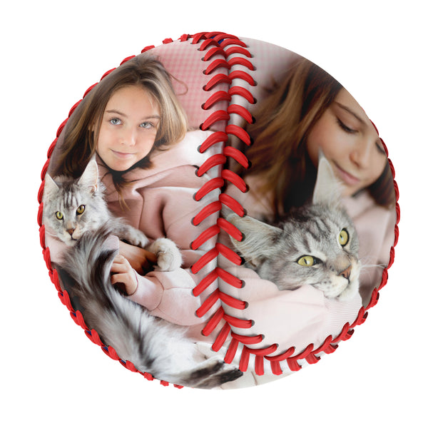 Personalized Pet Cat and Owner Photo Baseballs