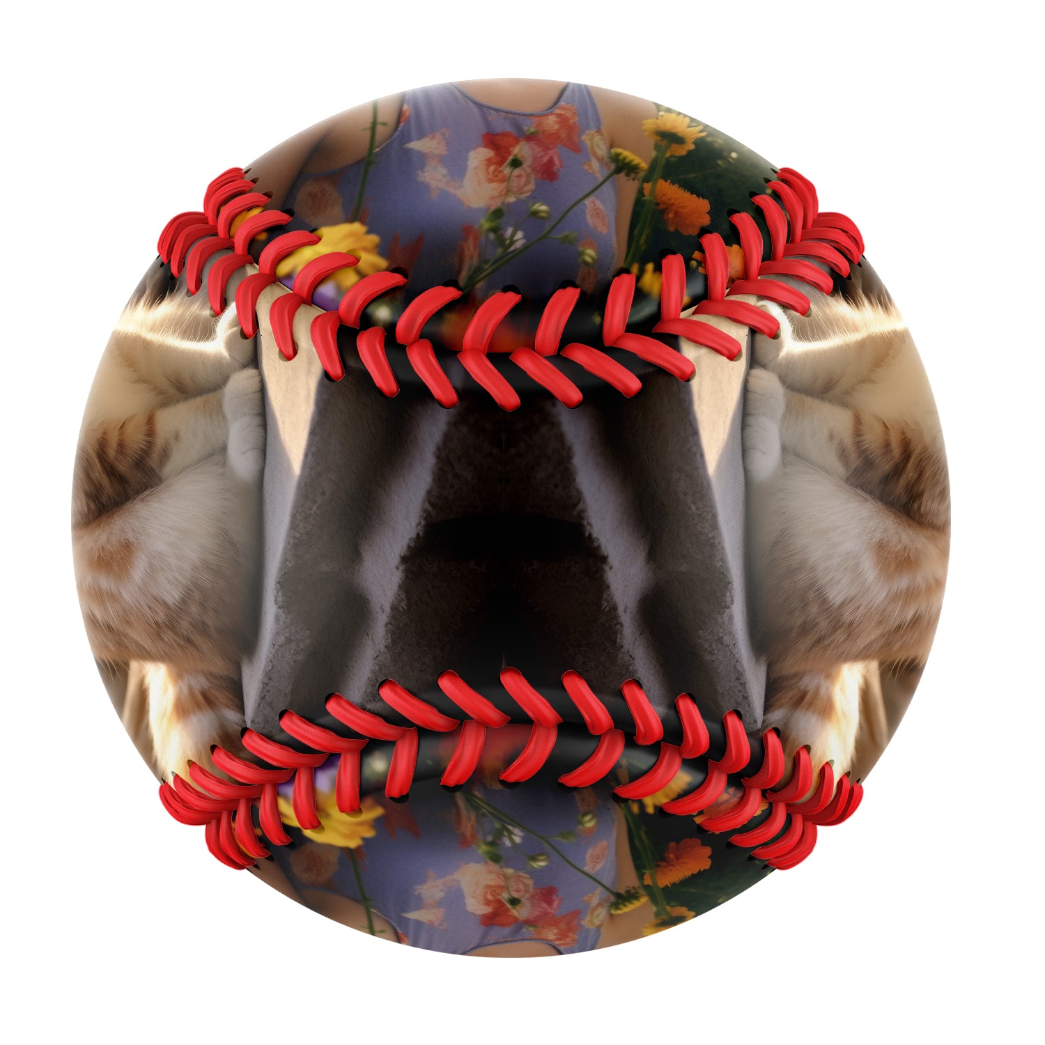 Personalized Pet Cat and Owner Photo Baseballs