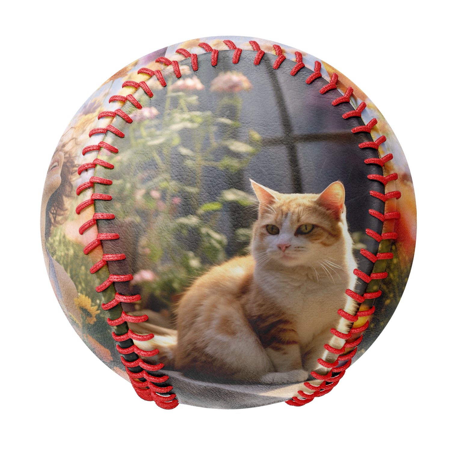 Personalized Pet Cat and Owner Photo Baseballs
