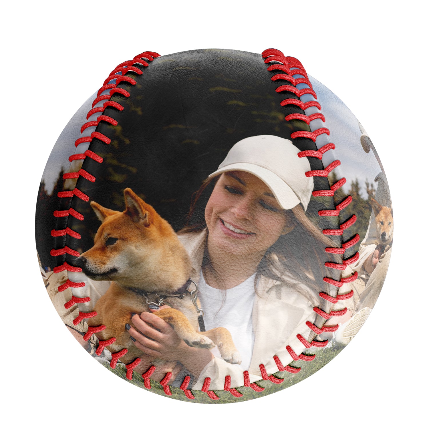 Personalized Pet Dog and Owner Photo Baseballs