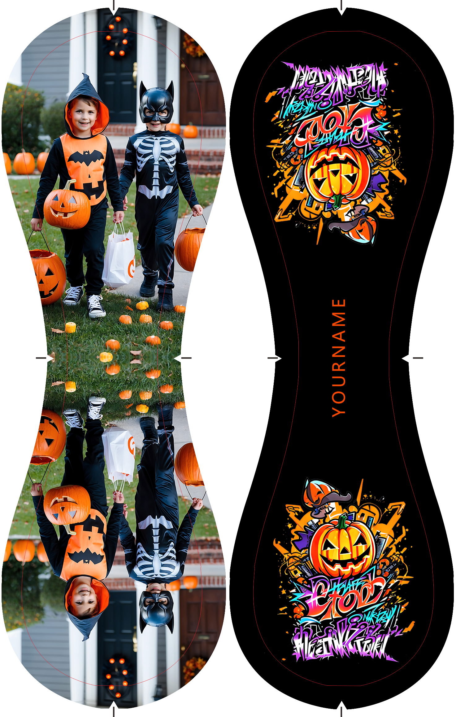 Personalized Black Happy Halloween Pumpkin Photo Baseballs