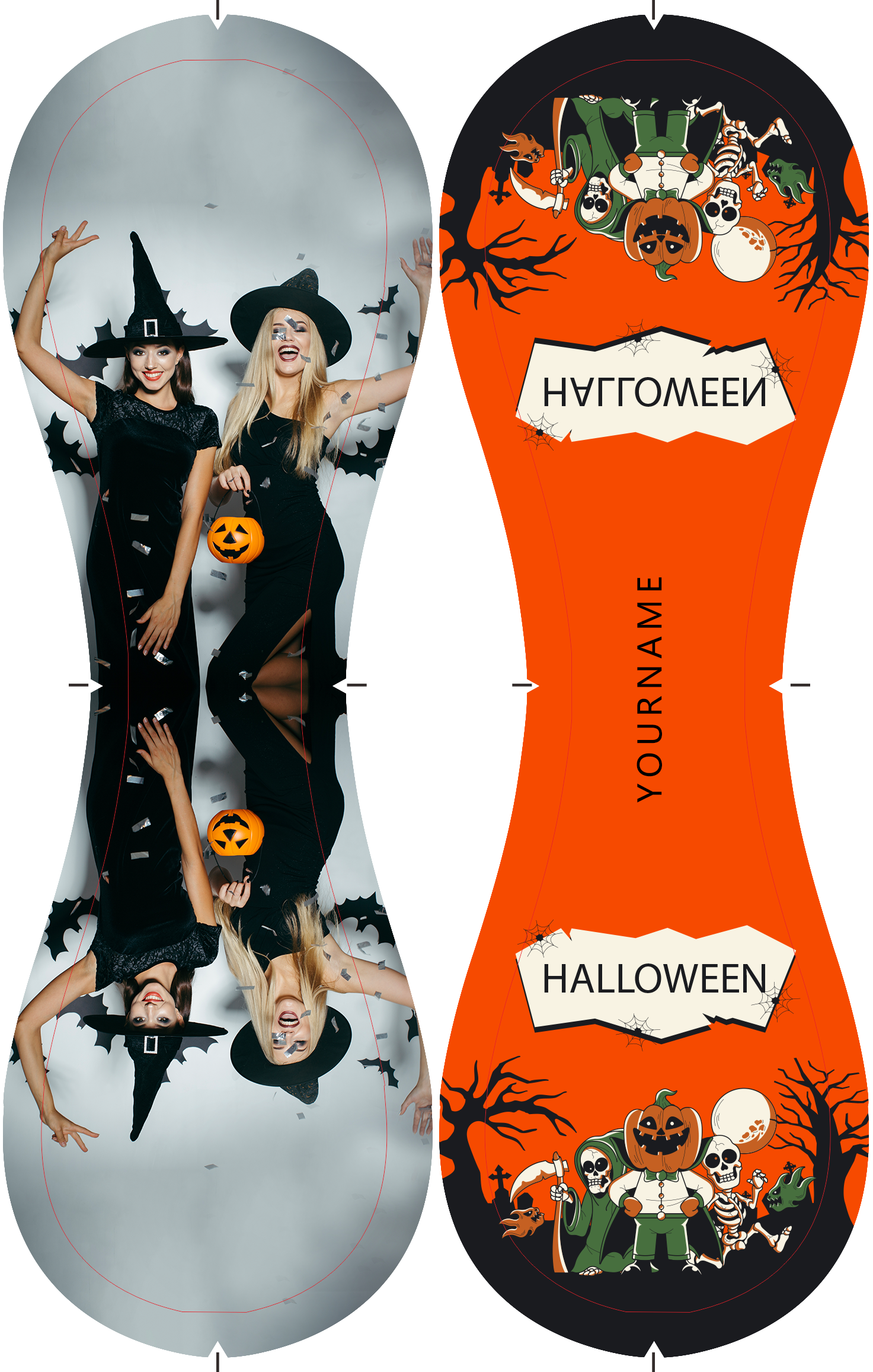Personalized Orange Happy Halloween Pumpkin Skull Grim Reaper Photo Baseballs