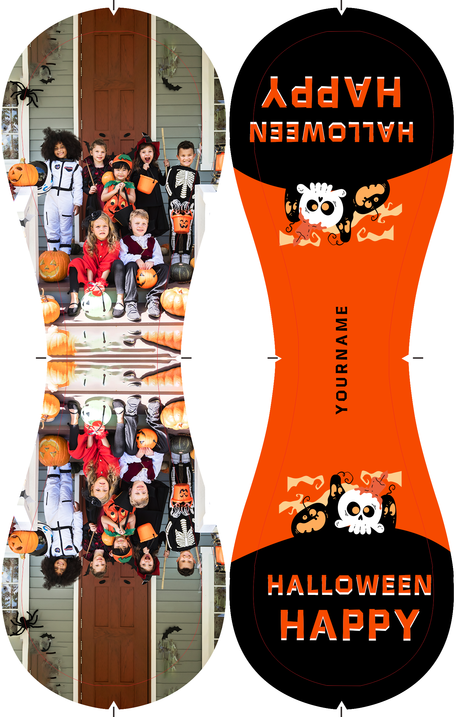 Personalized Orange Happy Halloween Pumpkin Ghost Photo Baseballs