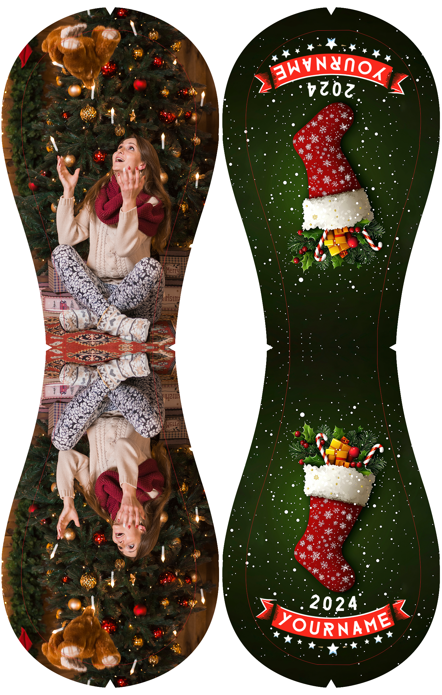 Personalized Christmas Socks Gift Photo Baseballs
