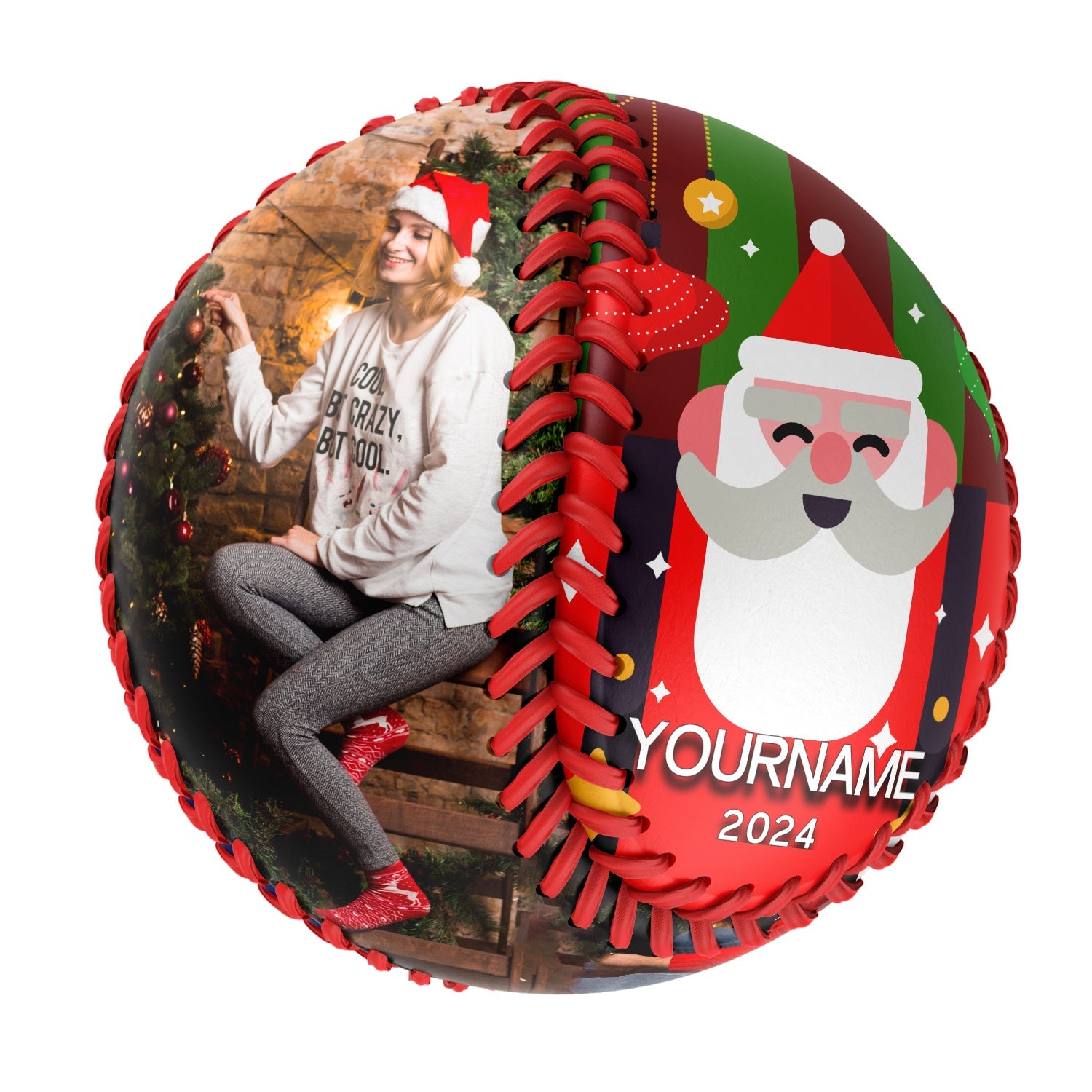 Personalized Christmas Santa Claus Photo Baseballs