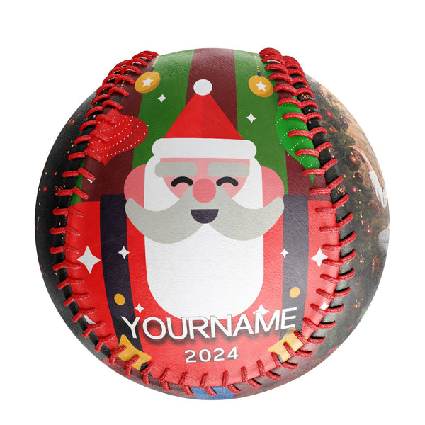 Personalized Christmas Santa Claus Photo Baseballs