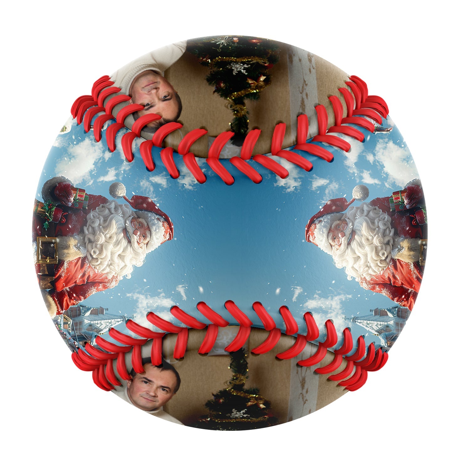 Personalized Christmas Santa Claus Photo Baseballs