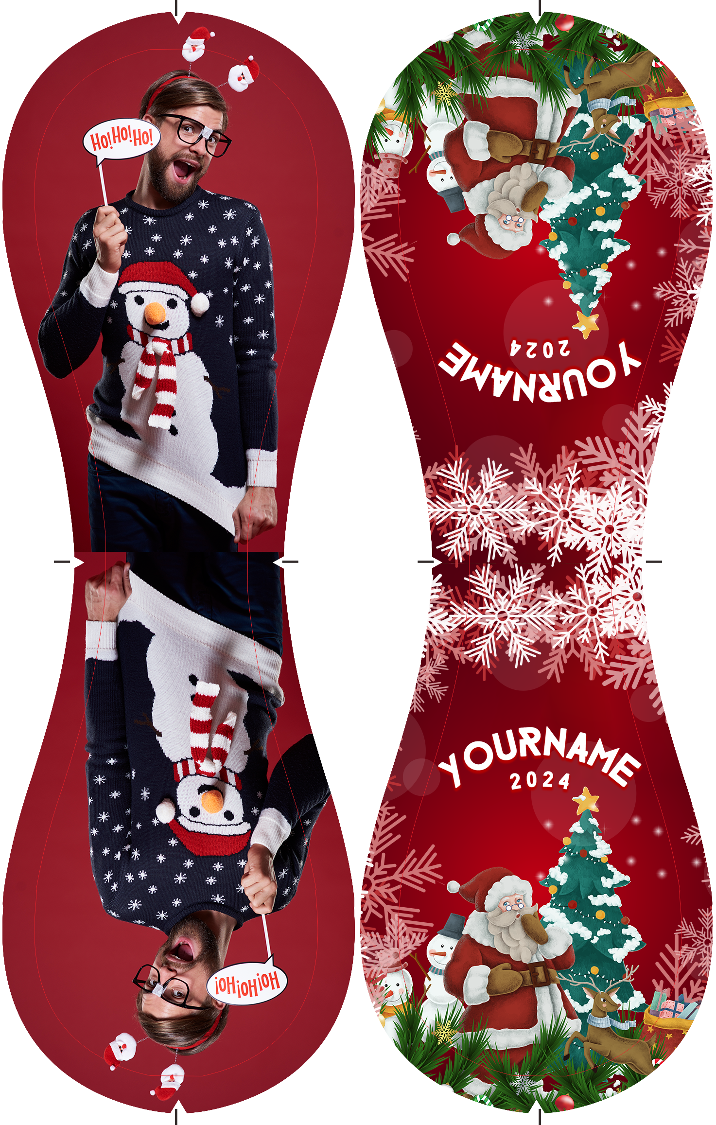 Personalized Christmas Santa Claus Snowman Tree Photo Baseballs