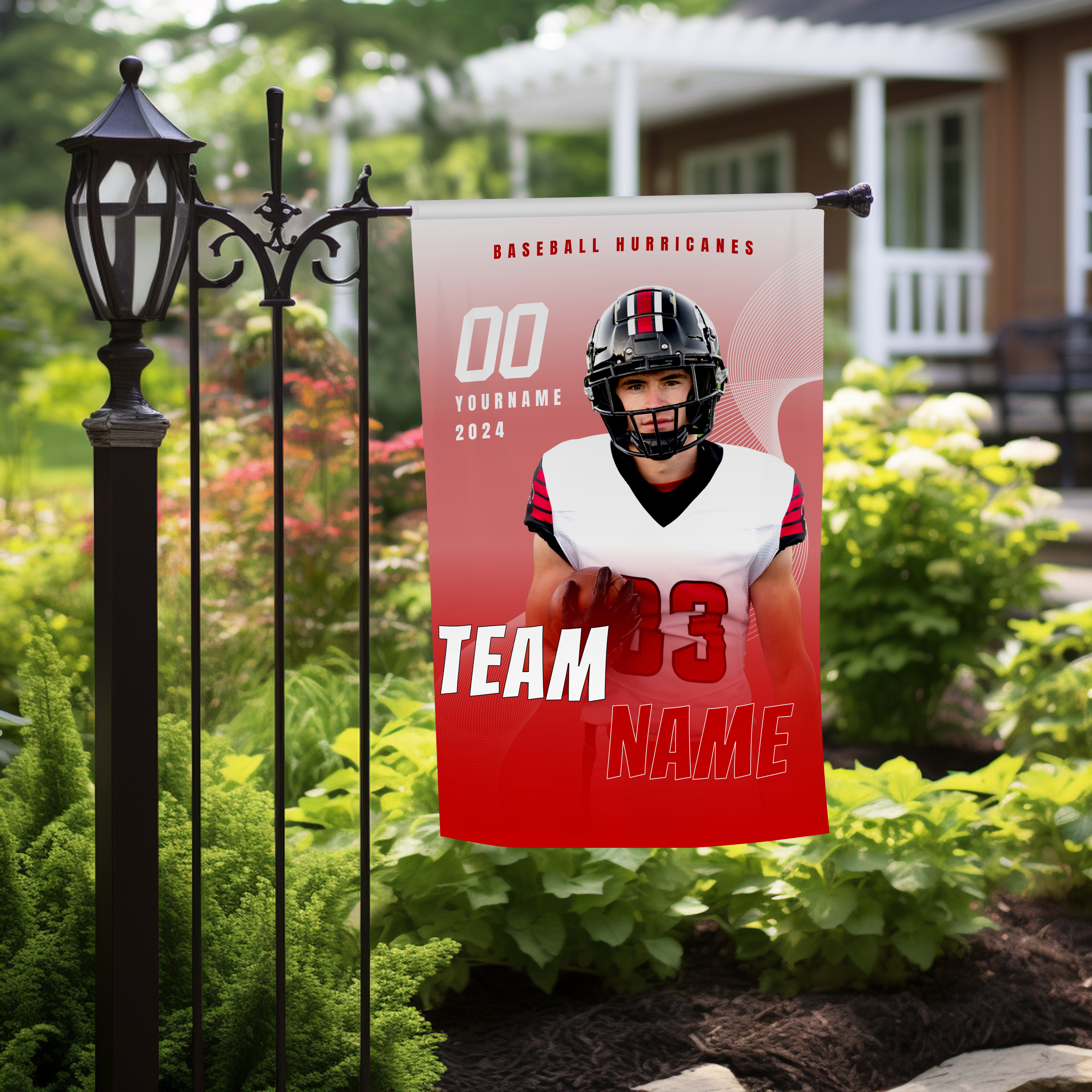 Personalized Baseball Team Name Photo Garden Flag