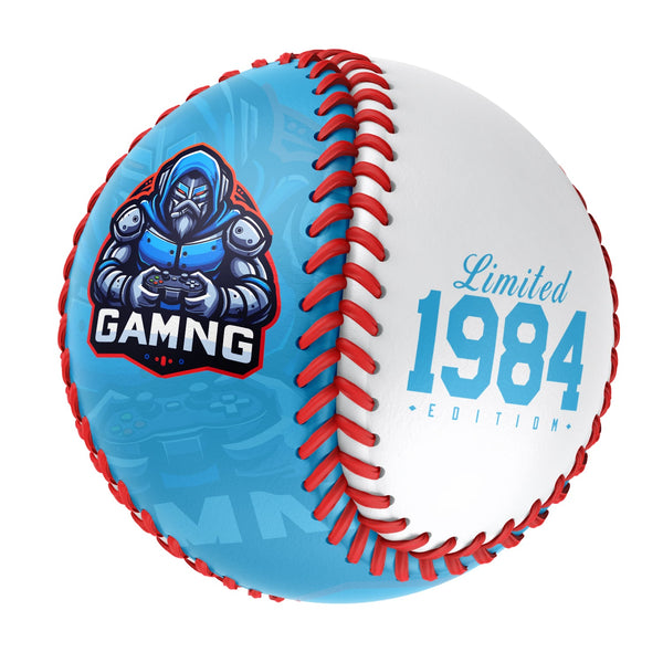 Personalized Game Name Time Logo Sky Blue White Baseballs