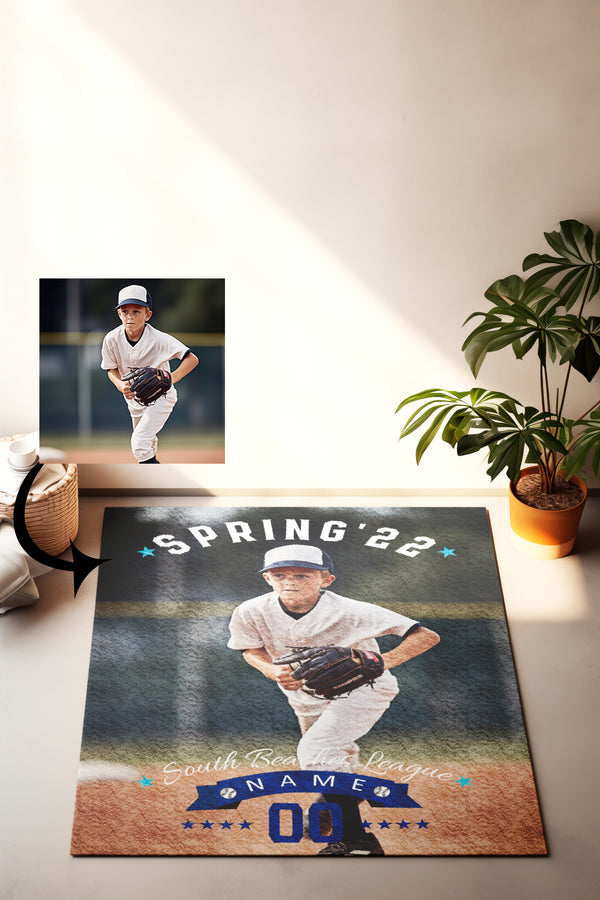 Personalized Baseball Name Photo carpet