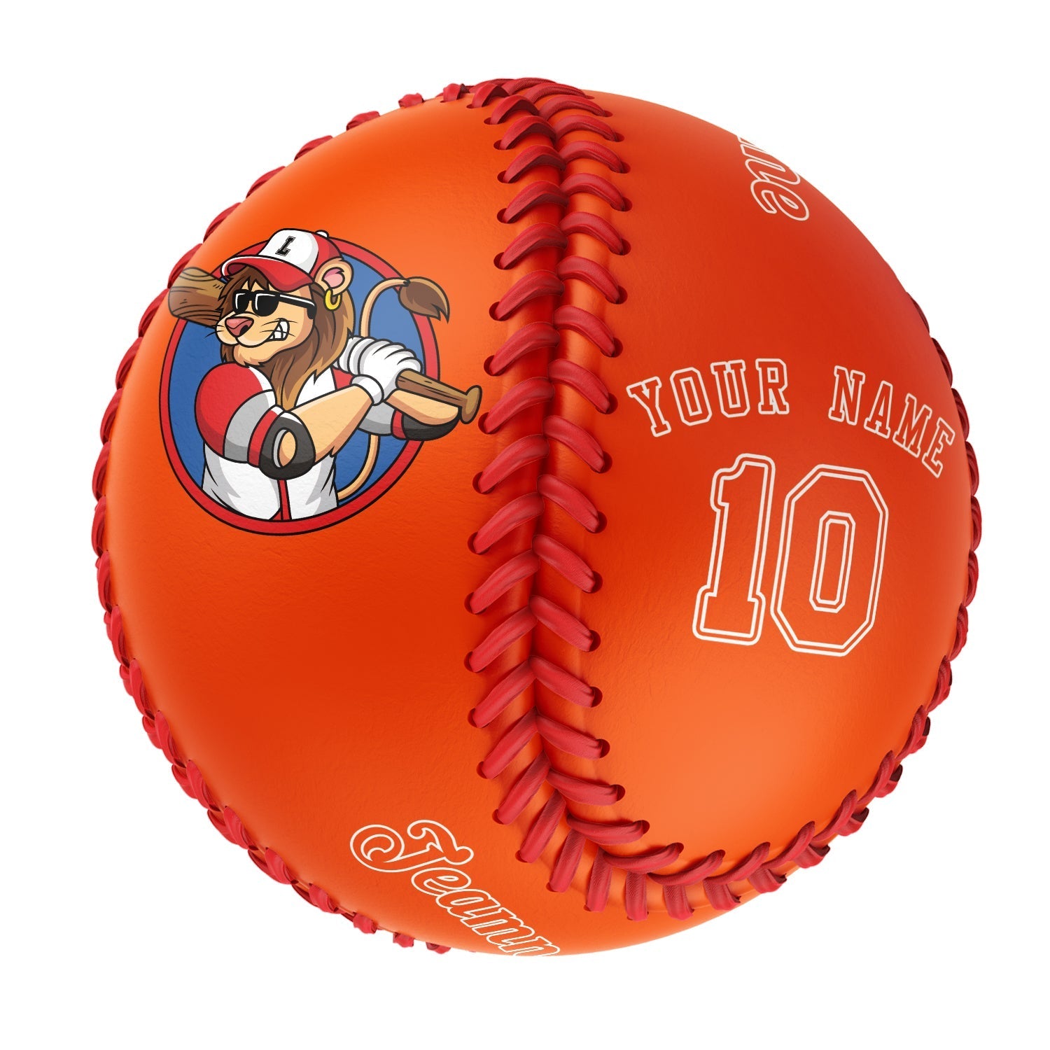 Personalized Orange Leather Orange Authentic Baseballs