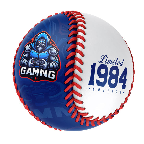Personalized Game Name Time Logo Royal White Baseballs