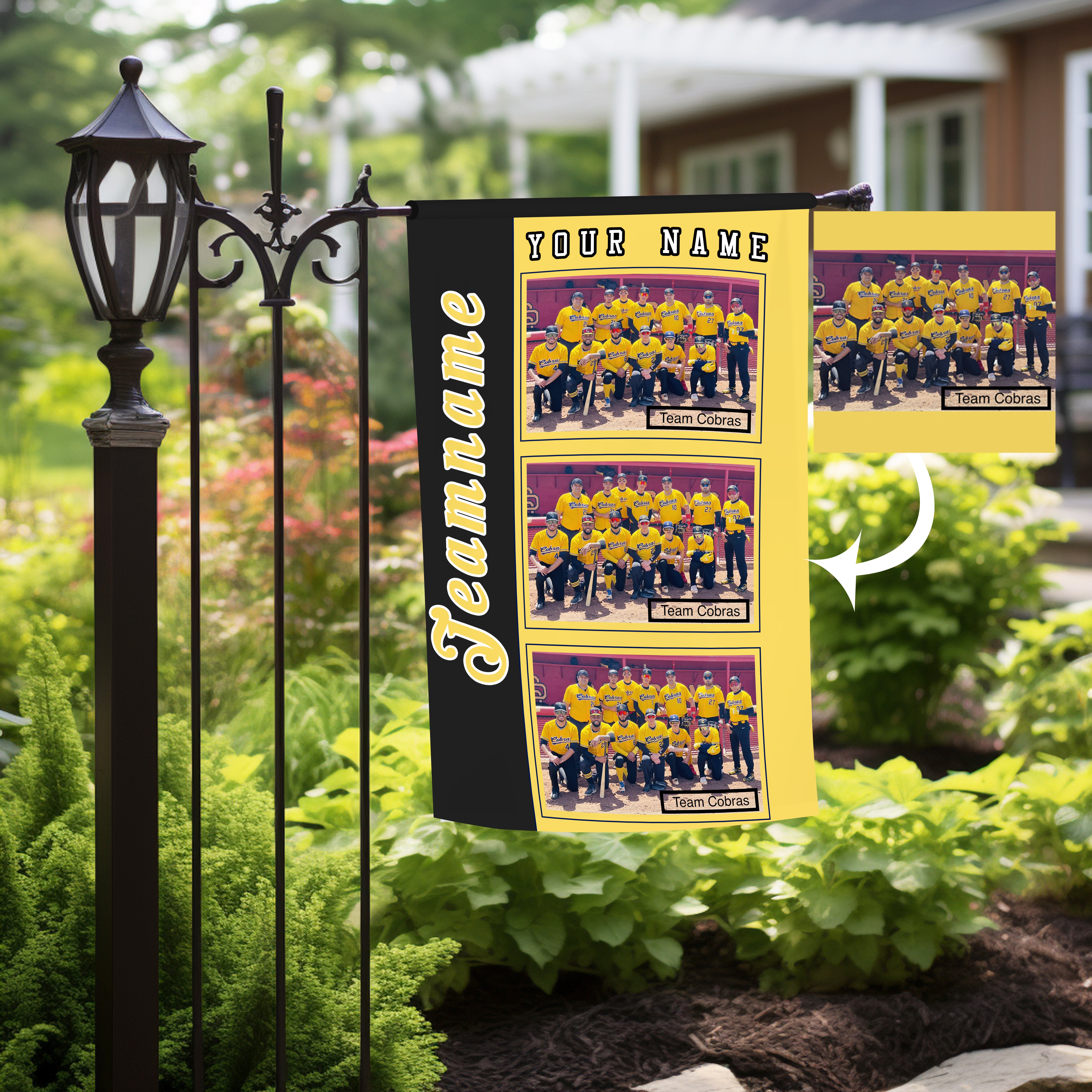 Personalized Team Name Photo Garden Flag
