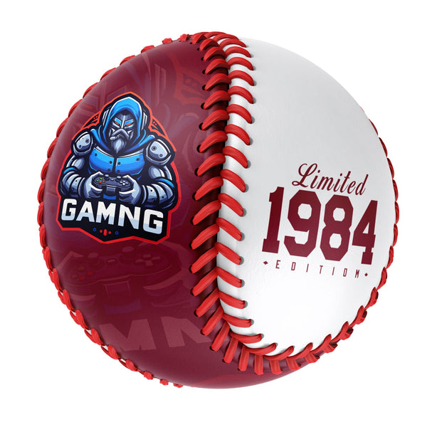 Personalized Game Name Time Logo Crimson White Baseballs