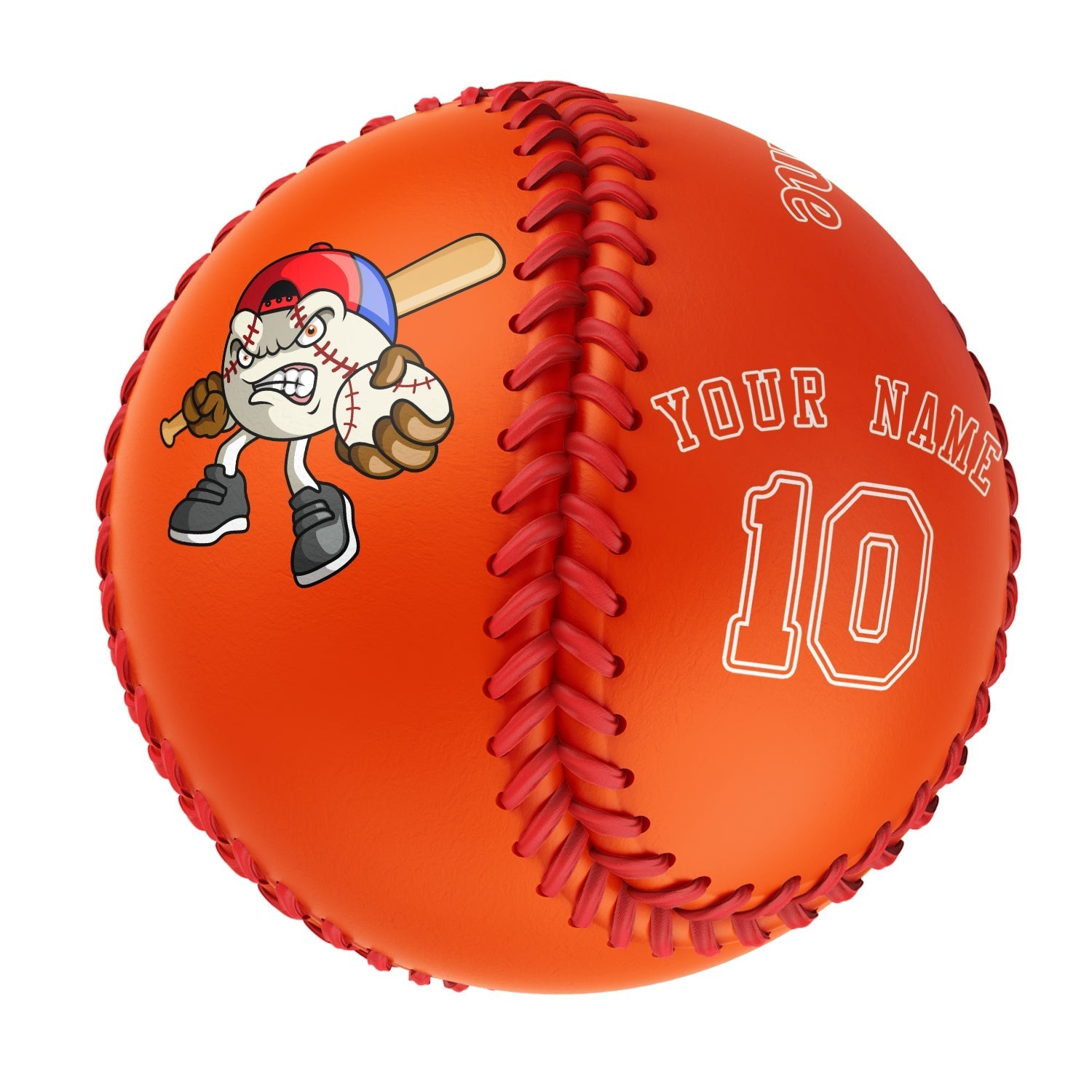 Personalized Orange Leather Orange Authentic Baseballs