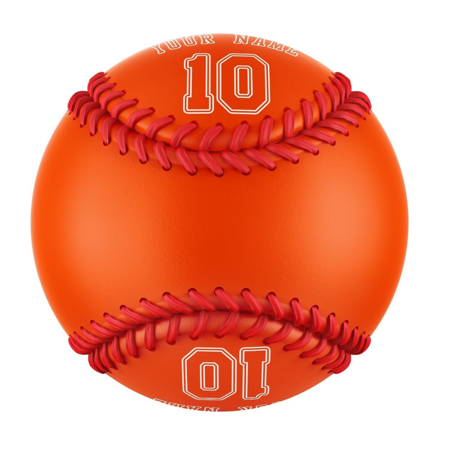 Personalized Orange Leather Orange Authentic Baseballs
