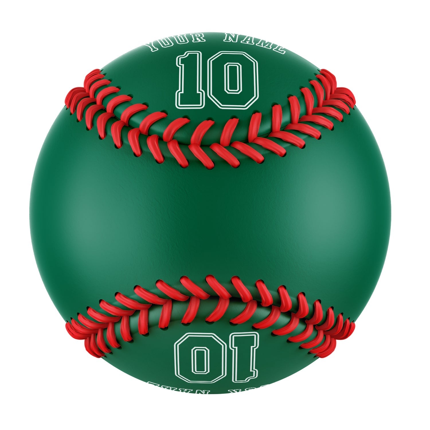 Personalized Kelly Green Leather Kelly Green Authentic Baseballs