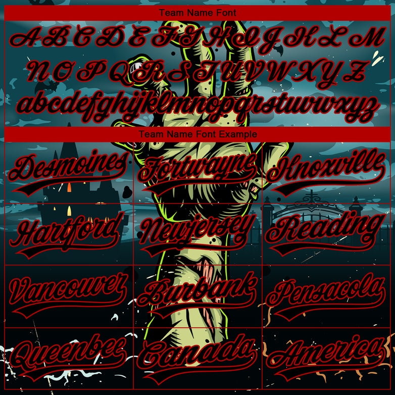 Custom Stitched Green Black-Red 3D Pattern Design Halloween Horror Night Trick Treat Sports Pullover Sweatshirt Hoodie