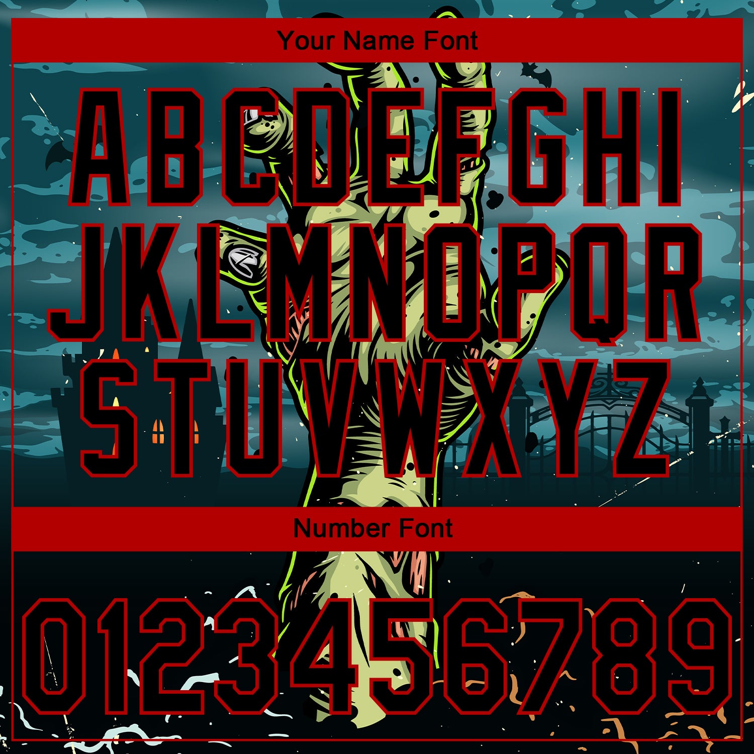 Custom Stitched Green Black-Red 3D Pattern Design Halloween Horror Night Trick Treat Sports Pullover Sweatshirt Hoodie
