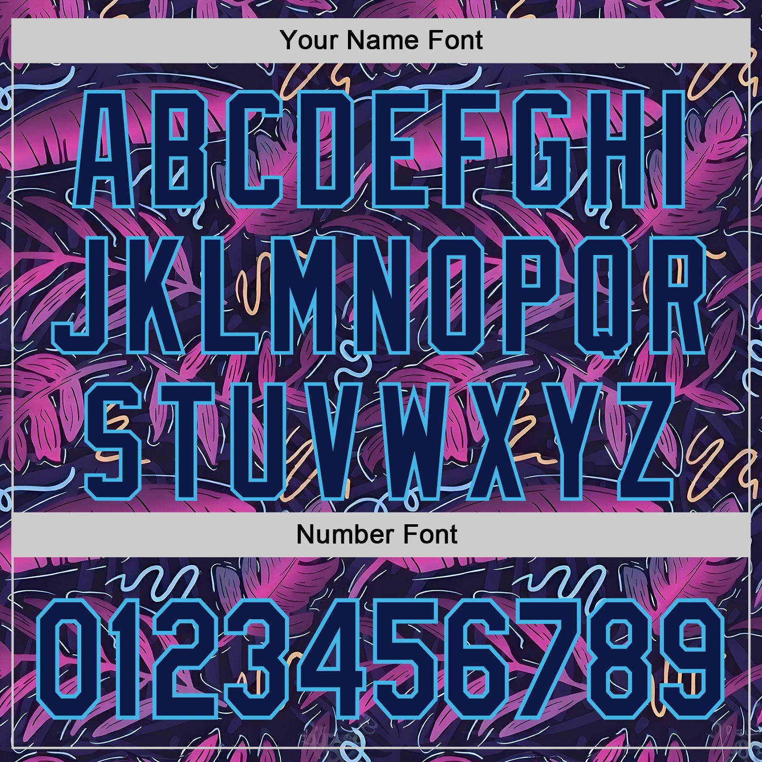 Custom Black Navy Purple-Sky Blue Cyber Tropical Palm Trees Music Festival Authentic Baseball Jersey