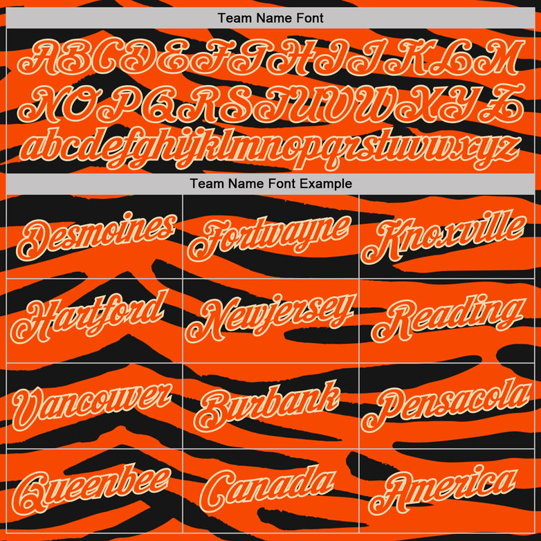 Custom Stitched Orange Black-Cream Tiger Print 3D Pattern Pullover Sweatshirt Hoodie