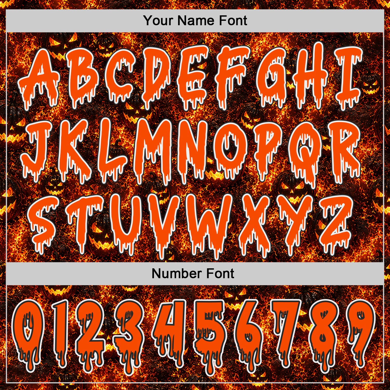Custom Black Orange-White Halloween Flaming Pumpkins Pullover Sweatshirt Hoodie