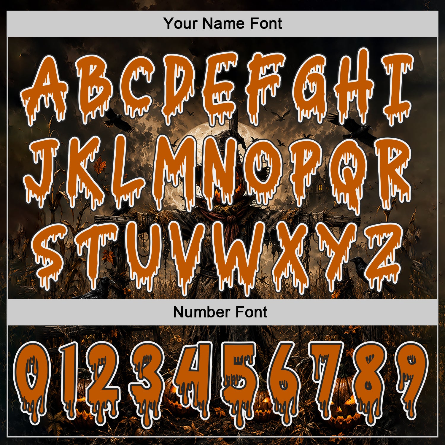 Custom Black Texas Orange-White Halloween Scary Scarecrow Pullover Sweatshirt Hoodie