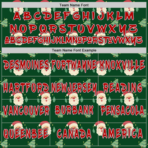 Custom  Green Red White-Black Christmas Santa Claus & Tree Pullover Sweatshirt Hoodie