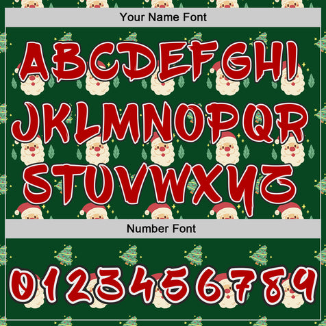 Custom  Green Red White-Black Christmas Santa Claus & Tree Pullover Sweatshirt Hoodie