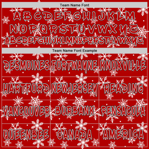 Custom  Red White-Black Christmas Snowflakes Pullover Sweatshirt Hoodie