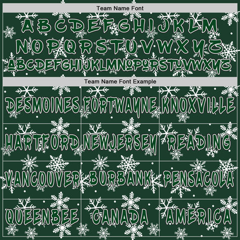 Custom  Green White-Black Christmas Snowflakes Pullover Sweatshirt Hoodie