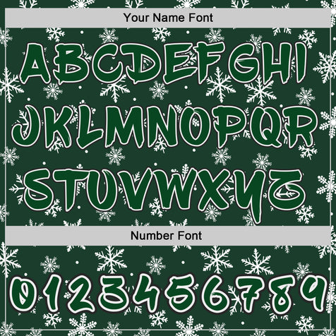 Custom  Green White-Black Christmas Snowflakes Pullover Sweatshirt Hoodie
