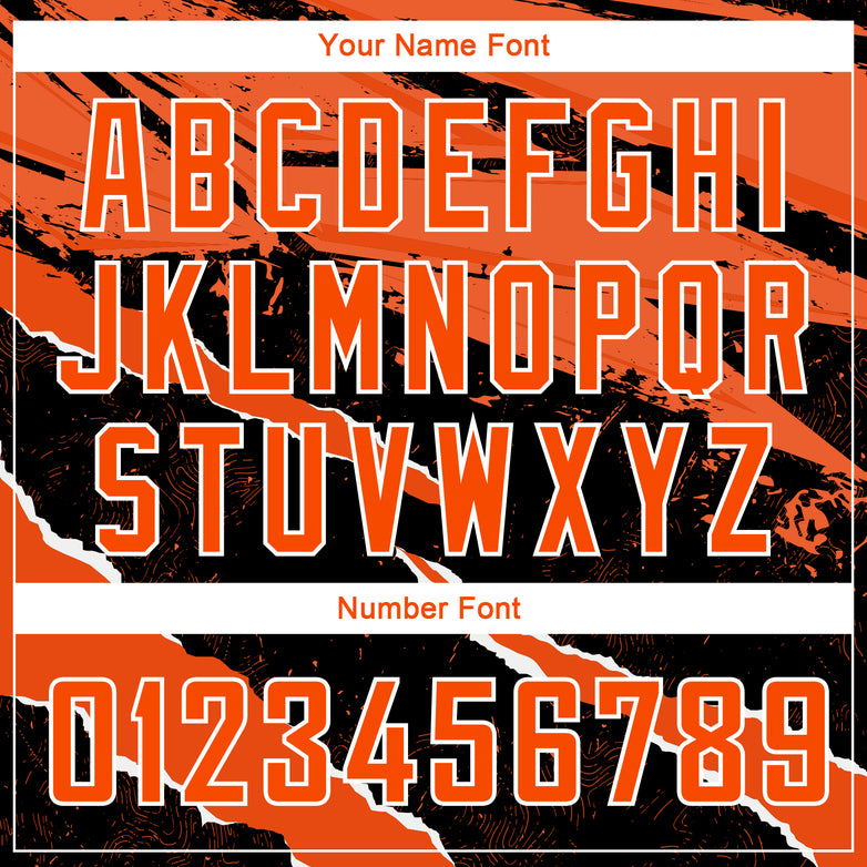 Custom Black Orange-White 3D Pattern Design Torn Paper Style Authentic Basketball Jersey