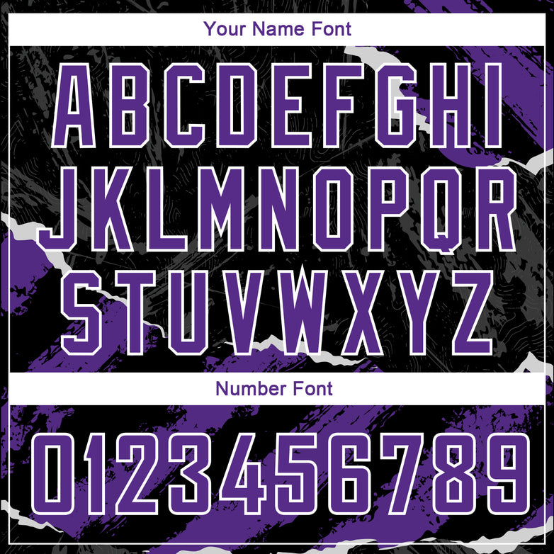 Custom Black Purple-White 3D Pattern Design Torn Paper Style Authentic Basketball Jersey