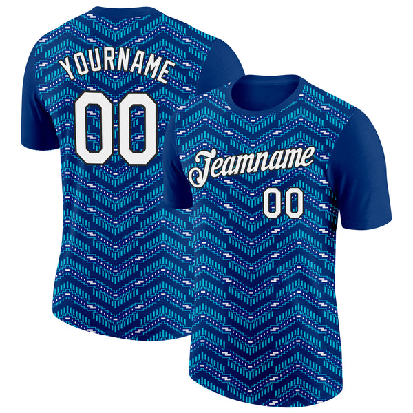 Custom US Navy Blue Royal-Lakes Blue 3D Esports Performance T-Shirt
