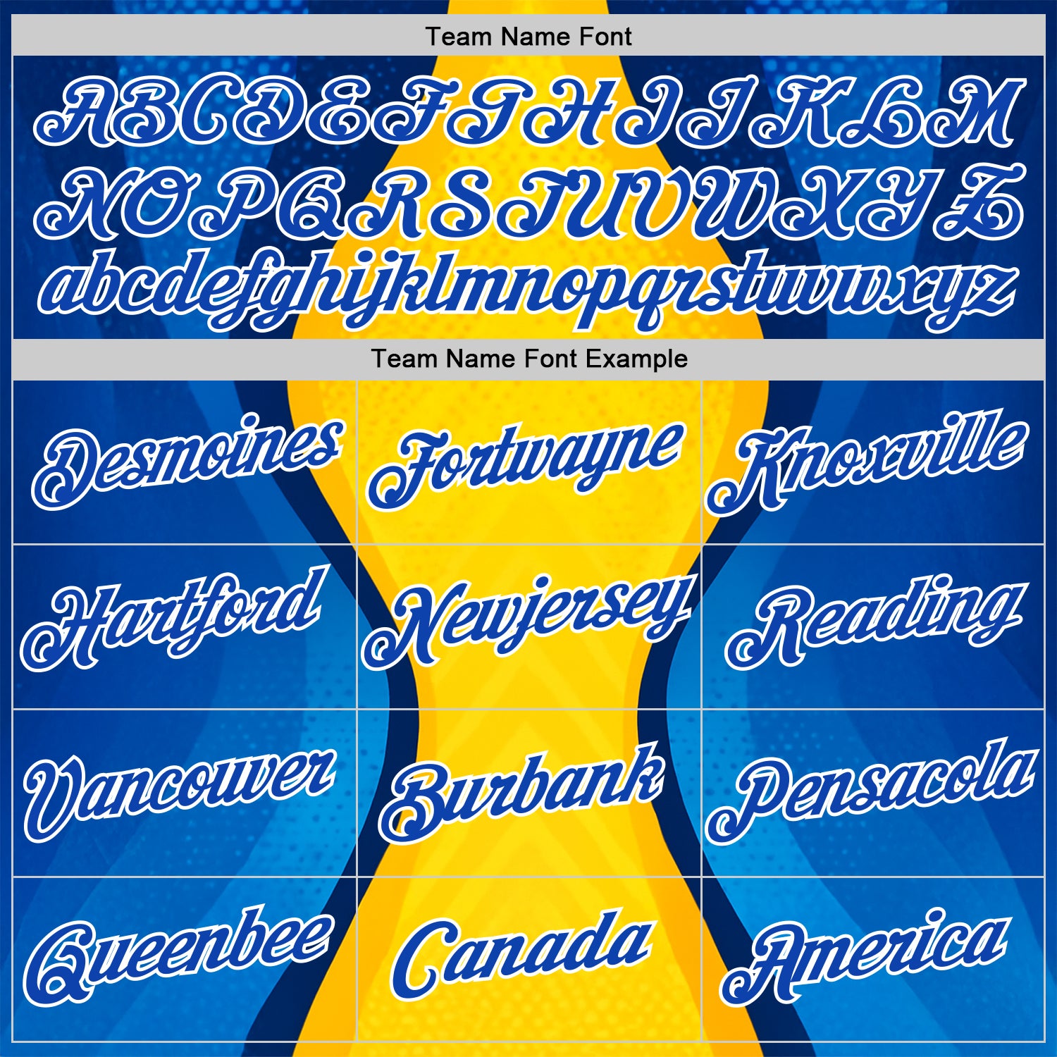 Custom Yellow Thunder Blue Blue-White 3D Pattern Design Brazil Color Block Sport Wear Performance T-Shirt