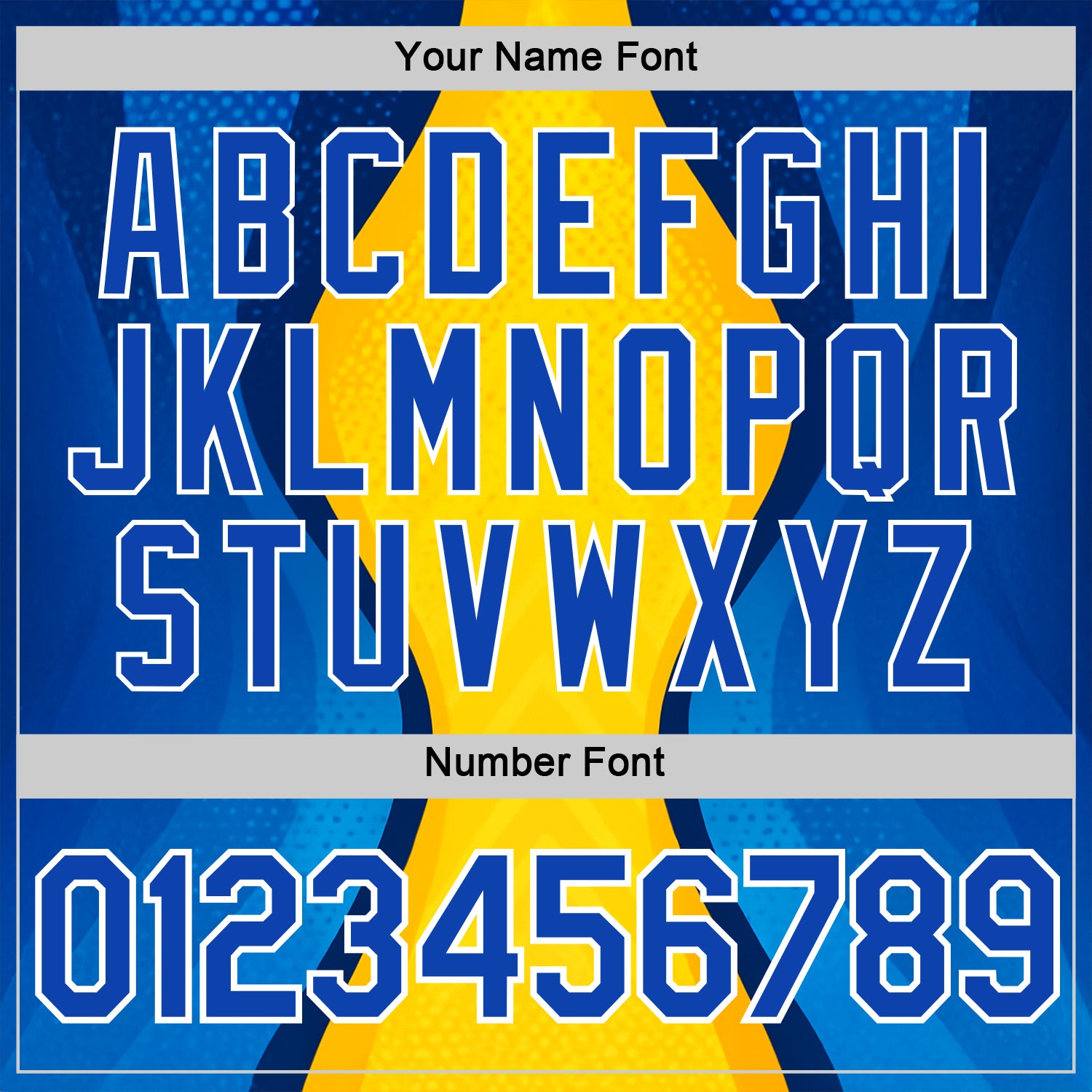Custom Yellow Thunder Blue Blue-White 3D Pattern Design Brazil Color Block Sport Wear Performance T-Shirt