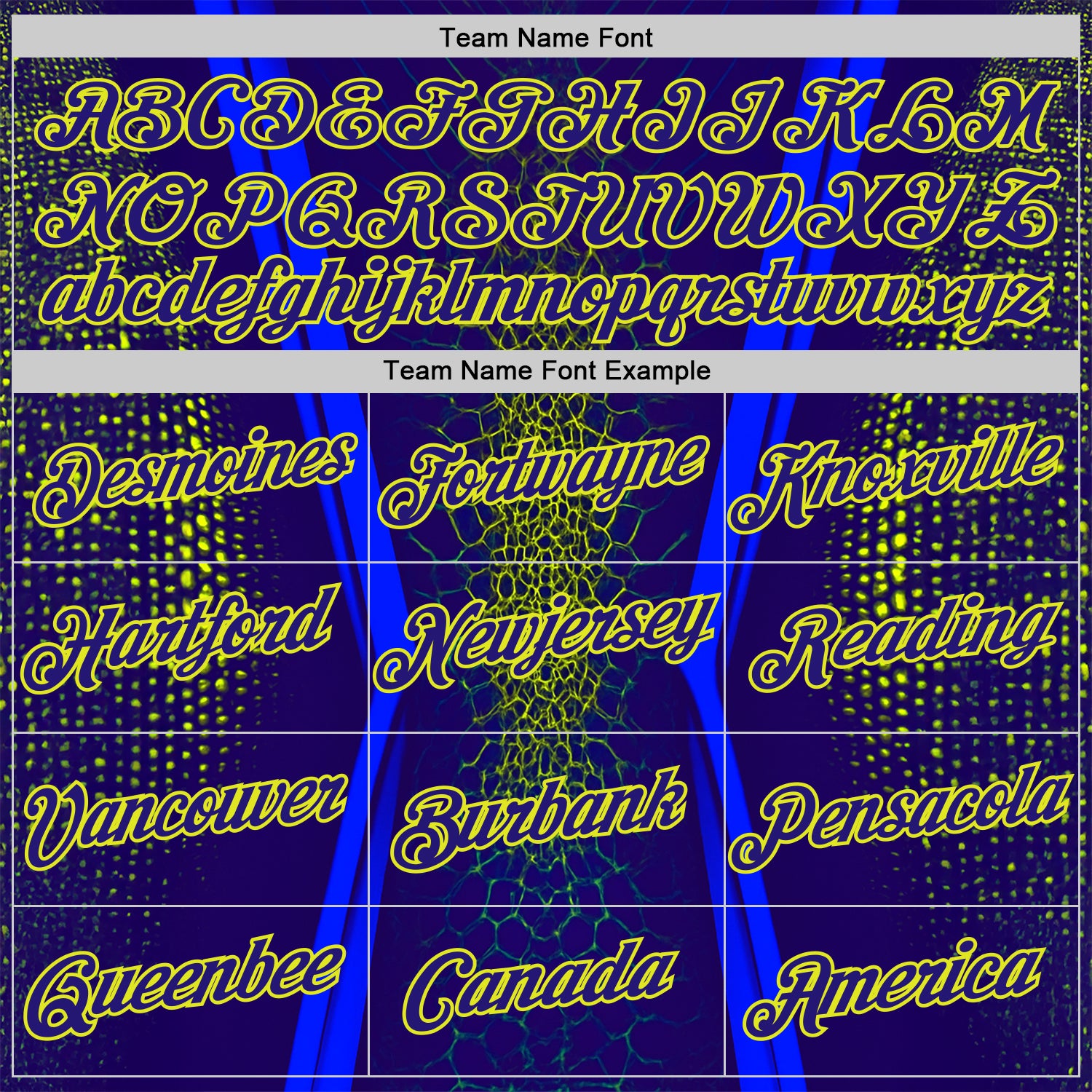 Custom Blue Dark Purple-Neon Yellow 3D Pattern Design Abstract Net Sport Wear Performance T-Shirt