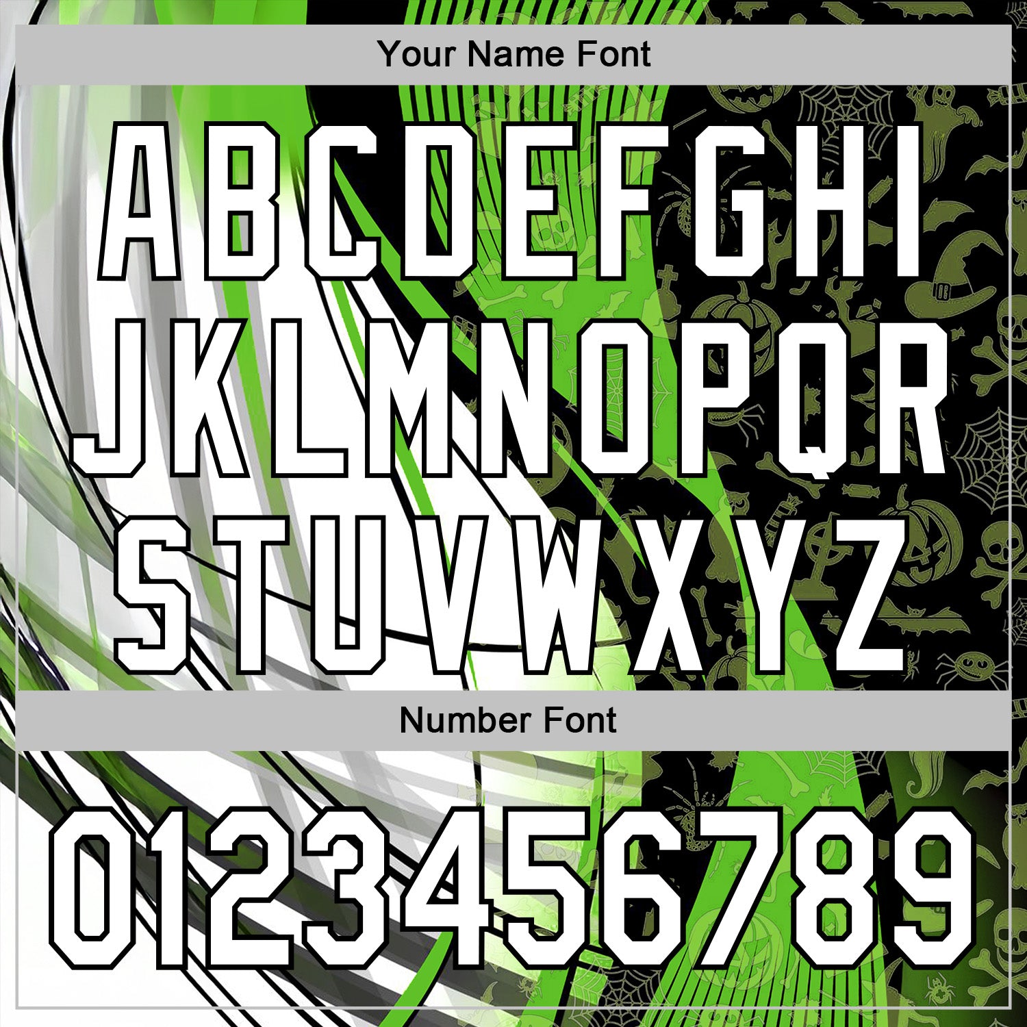 Custom Green White-Black 3D Halloween Spooky Sportswear Sports Pullover Sweatshirt Hoodie