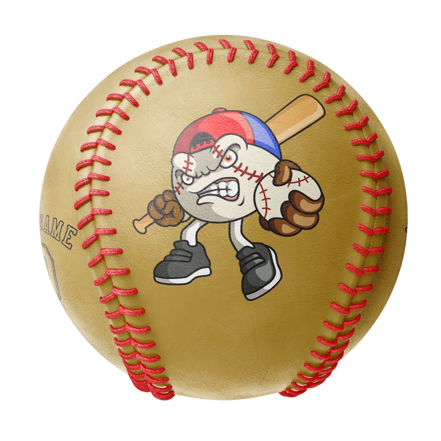 Personalized Old Gold Leather Old Gold Authentic Baseballs