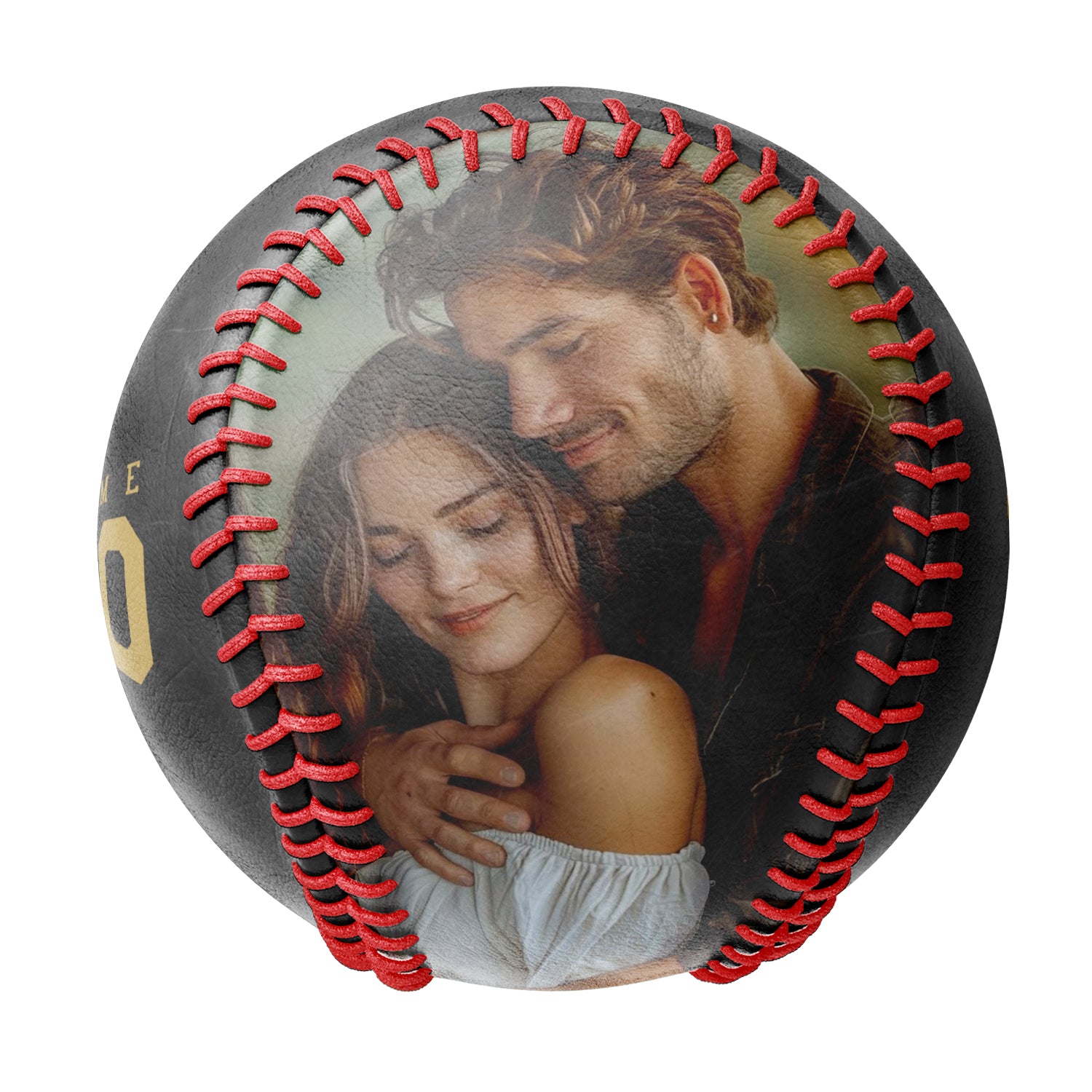 Personalized Anniversary Name Time Photo Black Baseballs