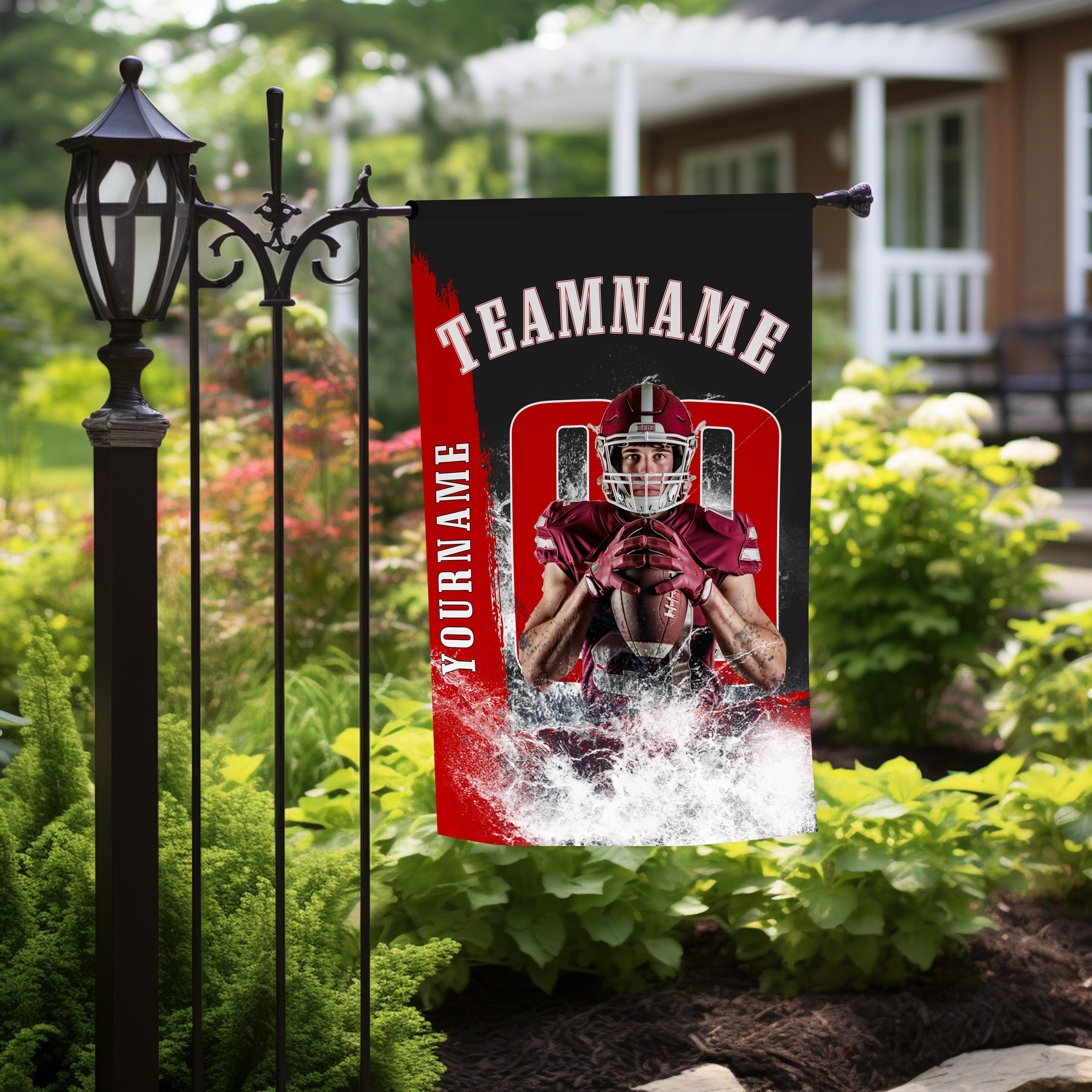 Personalized Football Team Name Photo Garden Flag