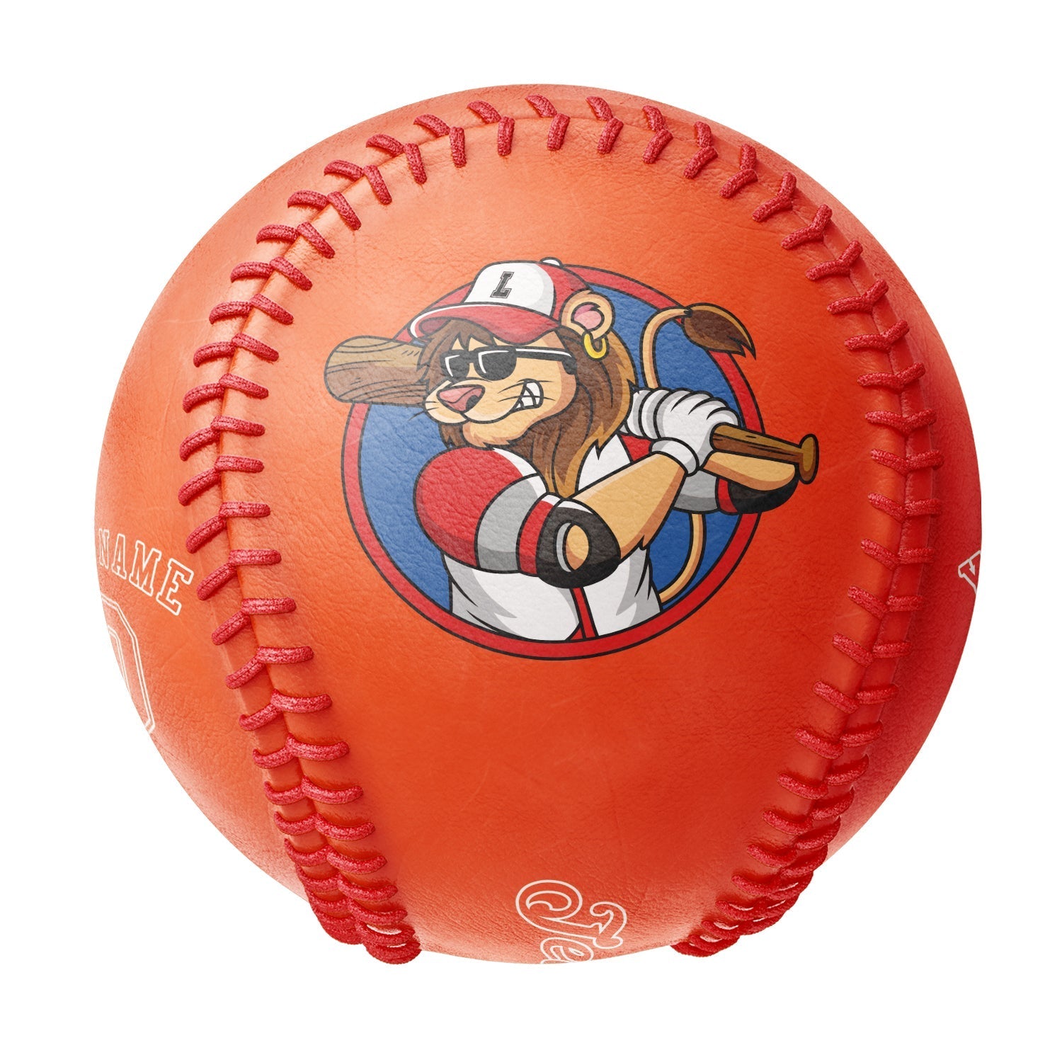 Personalized Orange Leather Orange Authentic Baseballs