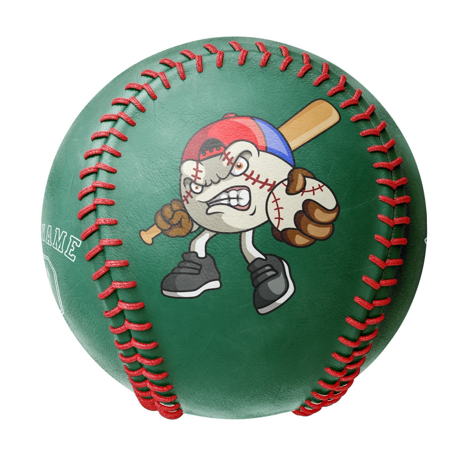 Personalized Kelly Green Leather Kelly Green Authentic Baseballs