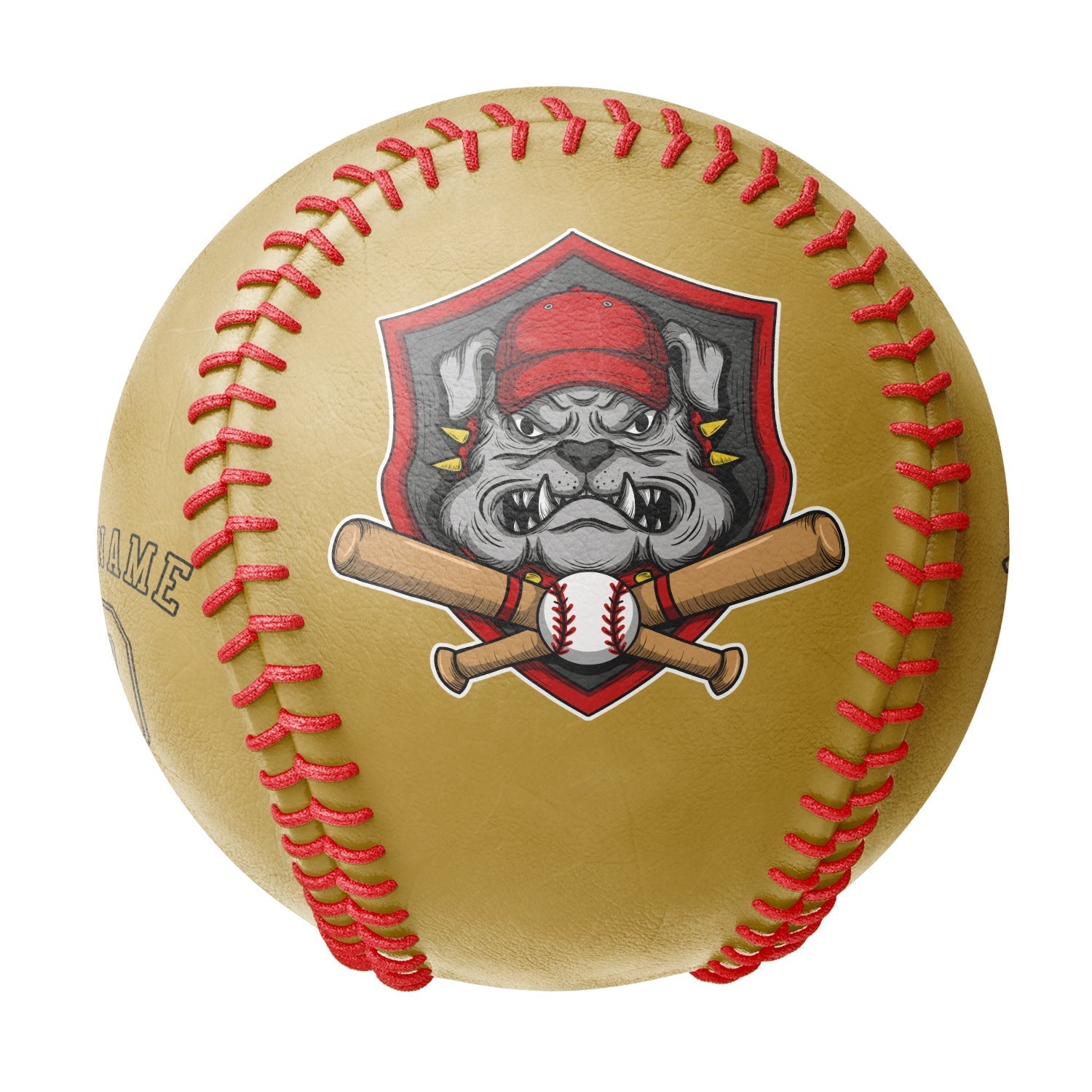 Personalized Old Gold Leather Old Gold Authentic Baseballs