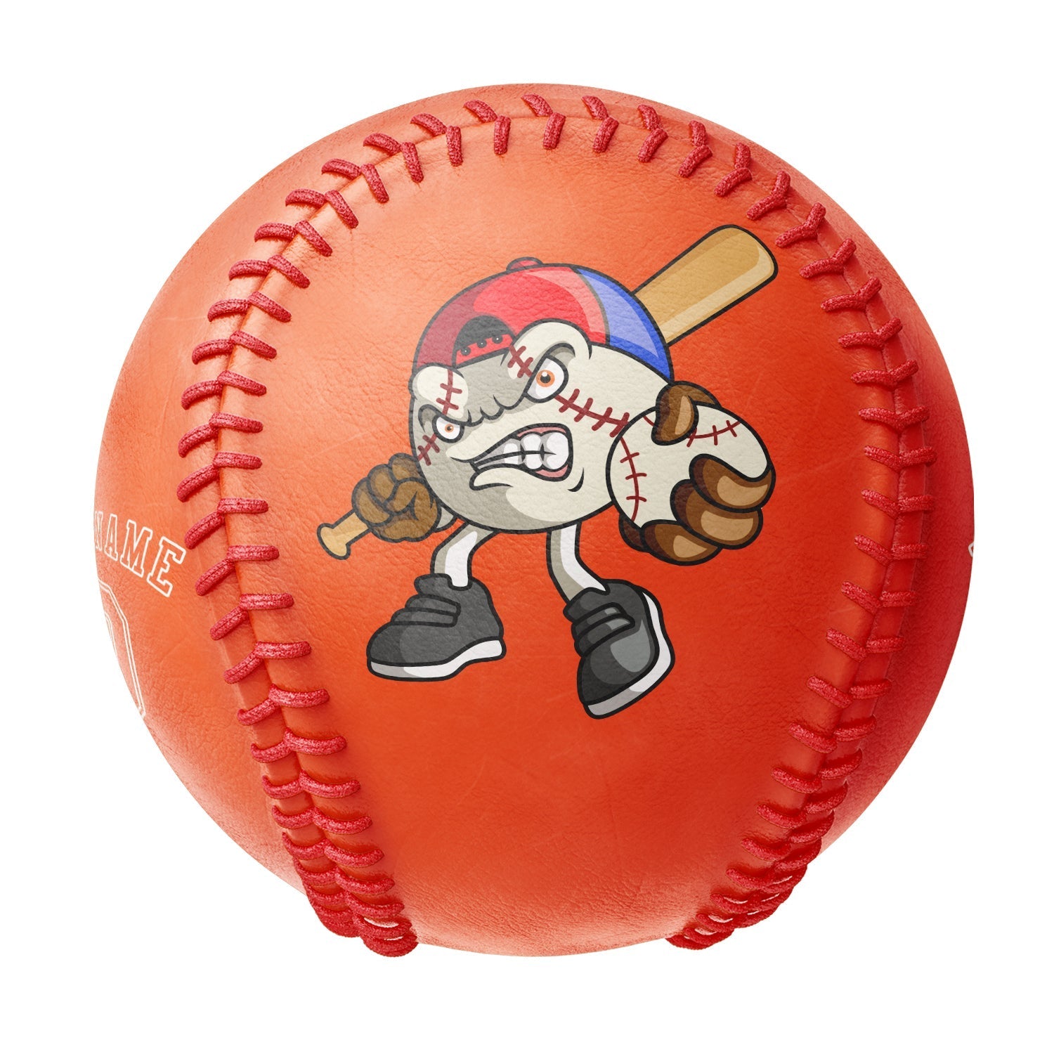 Personalized Orange Leather Orange Authentic Baseballs