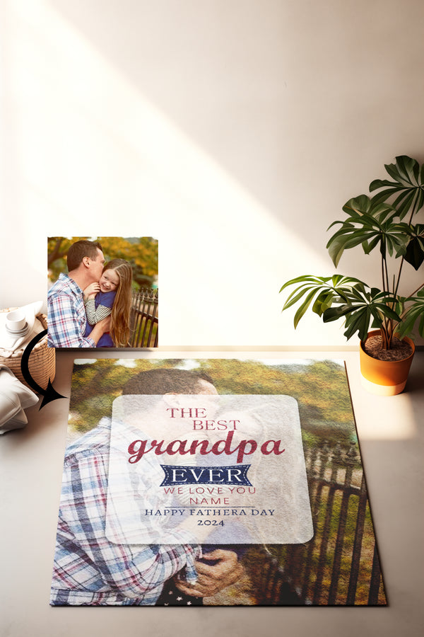 Personalized The Best Grandpa Ever Photo carpet