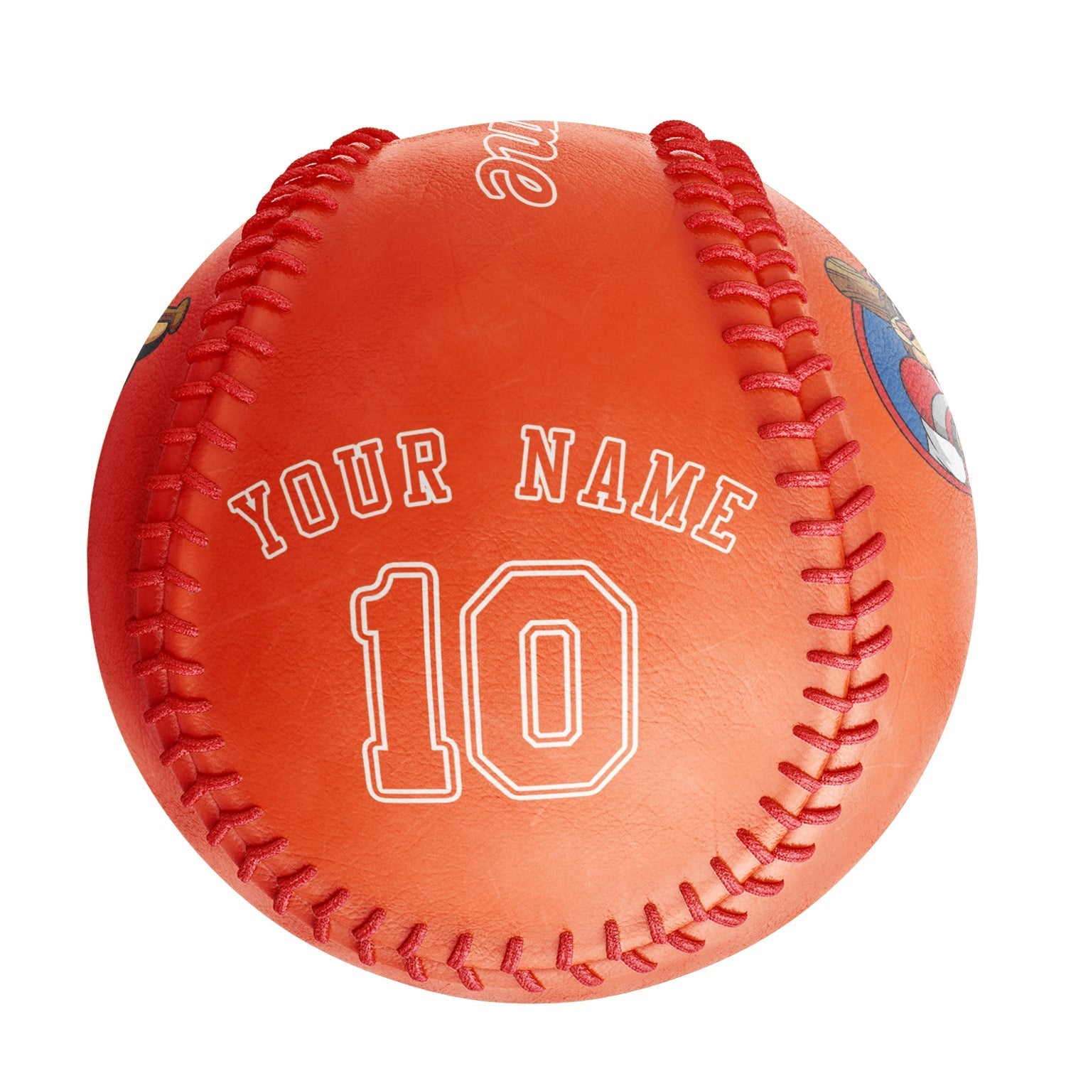 Personalized Orange Leather Orange Authentic Baseballs